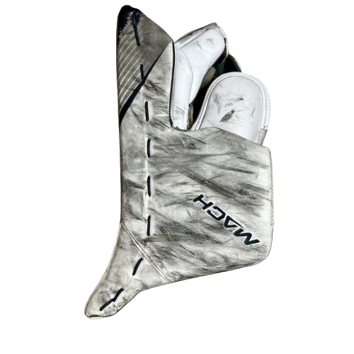 Bauer Supreme Mach - Bloqueur de gardien droit Pro Stock d'occasion (blanc/bleu marine)